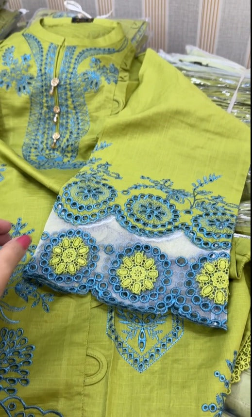 02-Piece Stitched Premium Quality Khaddar Embroidered