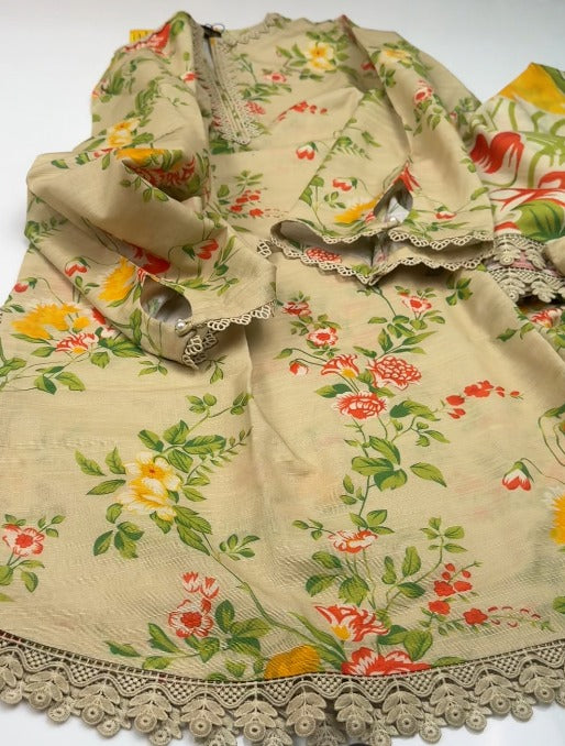 02-Piece Stitched Digital Printed Premium Quality Khaddar